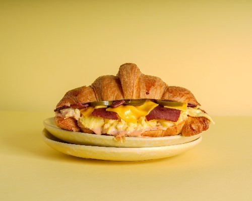 EGG WITH BACON - CROISSANT egg bacon with our speical souce