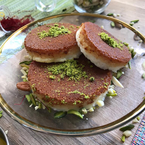 Lebnaneih - Made of  fine semolina stuffed with Nabulsi cheese or fresh cream