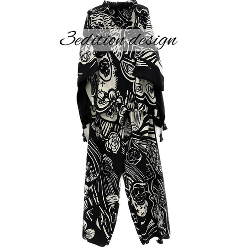 Set A4 - fabric Cotton 80%Polyester 20% 
The length for pants is approximately 39 inchesTop is free size