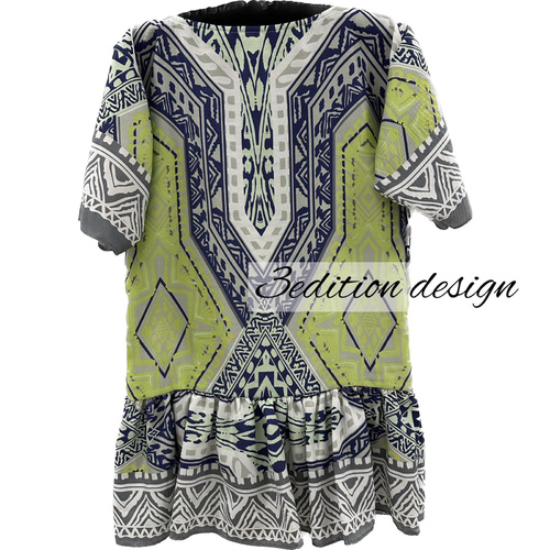 3 Edition Design  - Dress 5M - الخام قطن ٨٠٪؜ بوليستر ٢٠٪الدراعه الصغيره الطول ٢٨ انشالعرض ١٨ انش