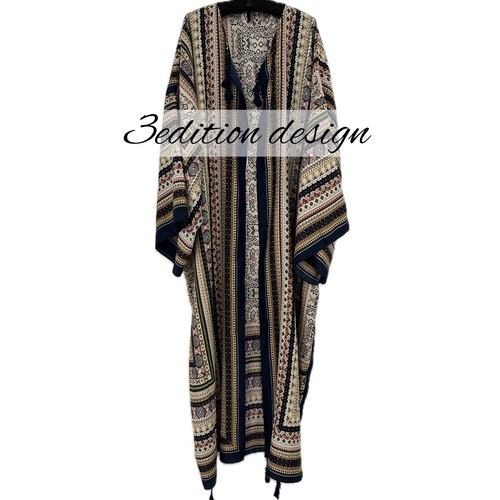 3 Edition Design  - Bisht 23 - fabric Cotton 80%Polyester 20% Width is approximately 34 inches
The length is approximately 54 inches