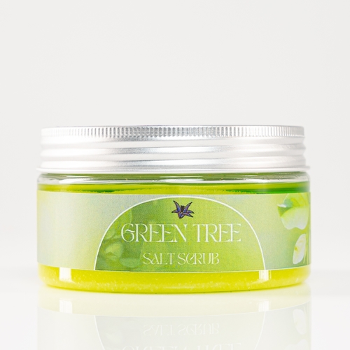 Green Tea Salt Scrub - Salt Scrub 
 It contains sea salt, glycerin, aloe vera juice, sweet almond oil A very effective exfoliator for the skin, softening it and removing dead skin cells, stimulating blood circulation and making it more durable