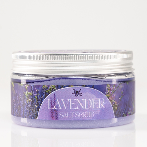 Lavender Salt Scrub - Salt Scrub  
 It contains sea salt, glycerin, aloe vera juice, sweet almond oil A very effective exfoliator for the skin, softening it and removing dead skin cells, stimulating blood circulation and making it more durable