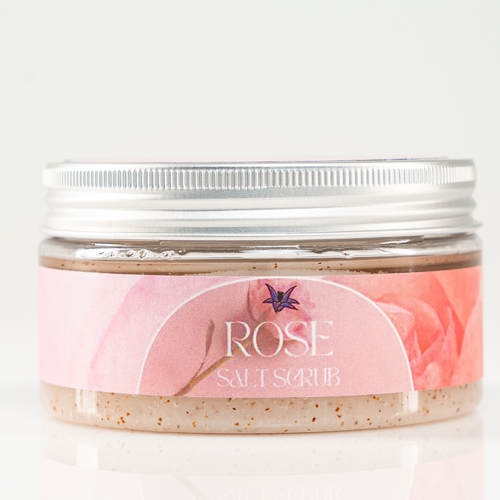 Bletilla  - Rose Salt Scrub - Salt Scrub  It contains sea salt, glycerin, aloe vera juice, sweet almond oil A very effective exfoliator for the skin, softening it and removing dead skin cells, stimulating blood circulation and making it more durable