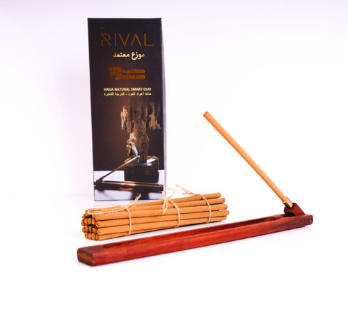 Haga Natural Smart Oud - 20 sticks with a stand of luxury class. It is natural crushed incense mixed with vegetable dye in the form of sticks, which eliminates the use of charcoal