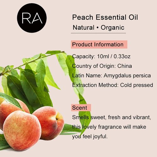 Organic Peach Essential Oil - The benefit of peach oil. It is an essential oil especially in Chinese medicine, known as the elixir of youth and the cause of immortality. Peach oil, an oil that is one of the rare oils that contain many unique properties.