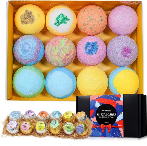 Organic Bath Bombs for Kids and Women - Organic Bath Bombs for Kids and Women - Bubble Bath Shower Salts for Women - Relaxing Bathbombs Set for Women - Bath Essentials Shower Bubble Steamers (12-Pack ･ Bath Bombs)