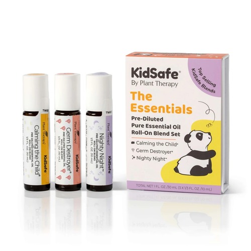 KidSafe The Essentials Roll-On 3 Set - A great way to start using aromatherapy for kids Helps with immune-support, stress, and sleepAre you looking for the perfect essential oil gift for someone who has young children? Well, look no further! Our KidSafe Essentials Set features our 3 most popular KidSafe blends. Most popular for a reason, our KidSafe Essentials Set is sure to make anyone happy! Enjoy the relaxing aroma of Calming the Child, promote quality sleep with Nighty Night, and help keep germs at bay with Germ Destroyer. Each roll-on is pre-diluted and ready to use!