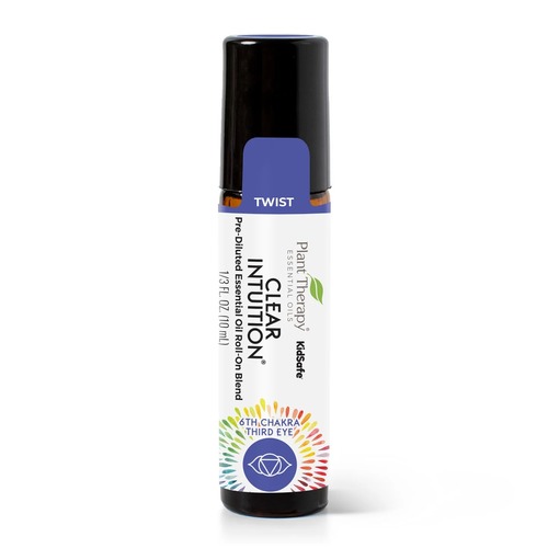 Al Safaa Pure - Clear Intuition (Brow Chakra) Pre-Diluted Essential Oil Blend Roll-On 10 mL - Promotes intuition & mental clarity
 Refreshing & upliftingUse this blend to quiet the conscious mind and encourage introspection. It may help to connect to a higher state of consciousness while remaining grounded in peace. Promotes the ability to “clearly see” through intuition, insights, and clarity. Clear Intuition invites creation energy and inspires possibility.