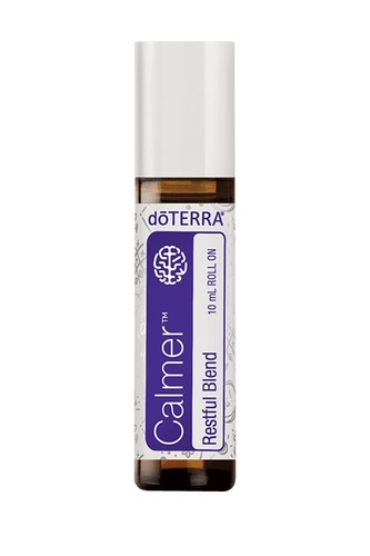 Calmer™ Oil  Restful Blend - Can be used aromaticallyCan be used topicallyCan be used with no dilution (neat)
Description Calmer Restful Blend promotes a serene atmosphere, allowing bedtime to be a peaceful and welcomed experience. Rolling Calmer onto the bottoms of feet and the back of the neck helps create a calming, relaxing environment when tensions are high. Combining the soothing properties of Lavender, Cananga, Buddha Wood, and Roman Chamomile essential oils in a convenient and safe delivery method along with the skin moisturizing benefits of Fractionated Coconut Oil, Calmer can be used as part of your nightly ritual. Cananga and Buddha Wood essential oils, unique to Calmer, create a restful atmosphere. When it's time to restore your mind and body, apply Calmer to your wrists, breathe, and relax. UsesRoll on to the back of the neck and chest as part of a relaxing nightly ritual. Apply to wrists at the end of the day as you let go of worry. Massage into bottoms of feet at bedtime to help unwind before going to sleep.Directions For UseAromatic Use: Roll on to diffusing jewelry, natural dolomite, or lava diffusing rocks.
Topical Use: Apply to desired area. Intended for use with adult supervision.CautionsKeep out of reach of children under 3. Possible skin sensitivity. If under a doctor's care, consult your physician. Keep out of eyes, inner ears, mouth, and sensitive areas.Primary BenefitsCreates a restful atmosphere at bedtime Provides a relaxing and positive aromaIngredientsFractionated Coconut Oil, Lavender, Cananga, Buddha Wood, Roman ChamomileAromatic DescriptionSweet, floral, soft, woody