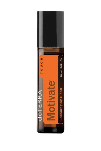 Motivate® Touch  Encouraging Blend - Can be used aromaticallyCan be used topicallyCan be used with no dilution (neat)
Description Trying new things or developing healthy habits can be difficult or uncomfortable, causing you to doubt yourself or feel pessimistic. Positive self-talk, goal setting, and recorded progress are all effective ways to keep yourself moving forward. As you work to find the courage to take the next step, roll on doTERRA Motivate Touch. Convenient and gentle, the roll-on essential oil blend is ideal for those with sensitive skin or children. UsesRoll onto your temples before a day of hard work. Apply to the back of the neck before giving a speech. Glide onto the pulse points before participating in sports or other competitions.Directions For UseTopical use: Apply to desired area. See additional precautions below.CautionsPossible skin sensitivity. Keep out of reach of children. If pregnant or under a doctor’s care, consult your physician. Avoid contact with eyes, inner ears, and sensitive areas. Avoid sunlight and UV rays for at least 12 hours after applying product.Primary BenefitsProvides a fresh, clean aroma that complements goal setting and affirmations Refreshes and nourishes skin Delivers dōTERRA Motivate in a gentle, easy-to-use roll-on applicatorIngredientsFractionated Coconut Oil, Peppermint, Wild Orange, Clementine, Lemon, Rosemary, Coriander, Basil, Spearmint, Lemongrass, Tonka Bean, Cardamom, Melissa, Vanilla AbsoluteAromatic DescriptionFresh, clean, minty