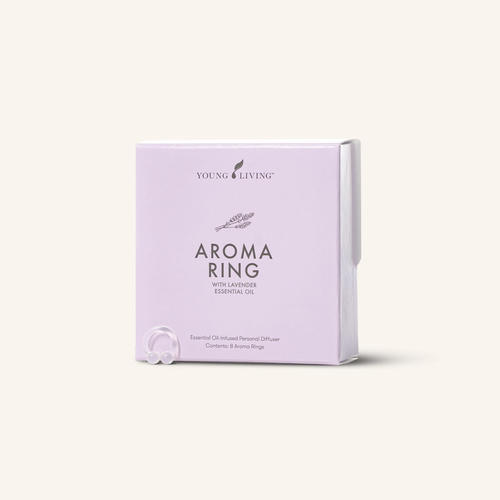 Aroma Ring - Natural Lavender - The Aroma Ring with Lavender is a soft silicone ring infused with Lavender essential oil. It fits comfortably on your nose or on your ear to deliver continuous aromatherapy for up to six hour