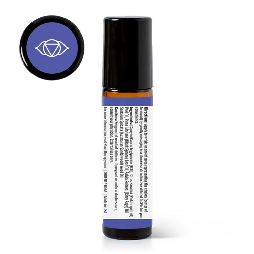 مزيج الزيوت العطرية المخففة مسبقًا من Clear Intuition (Brow Chakra) - عبوة دوارة 10 مل