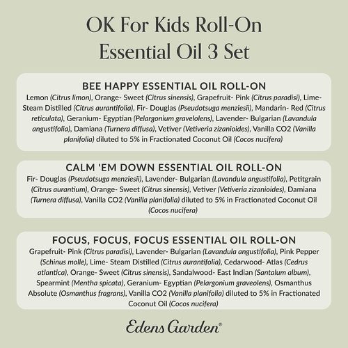 OK For Kids – Essential Oil Roll-On 3-Piece Set