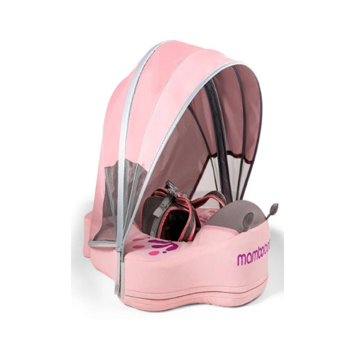 Mambo Baby Chest Float with Canopy & Tail - Butterfly ( 3 months - 2 yrs) - Pink - Mambo Baby float - Air Free , No leakage - Comes with Canopy to protect from Sun heat & UV light. It also comes with Tail for more balance , prevents flipping and can be used as leg rest to keep baby in sleeping position when needed, protection 360 degrees. Has safety belt , used in two methods ( Back & front ). Canopy & tail are detachable.
Made out of pear-foam material ( Patented ) and water proof cover. Best used from 3 months up to 2 years.