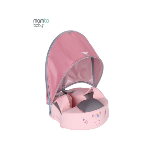 MamboBaby Waist Float 5A Pro with Canopy - water proof - ( 8 months - 3 Years ) - Pink - Mambo Baby float - Air Free , No leakage - Comes with Canopy to protect from Sun heat & UV light. . Has safety belt around the float . Canopy is detachable. Suitable for the ages 8 months up to 3 years