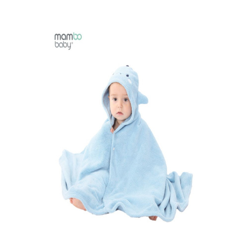 Mambo Baby Quick drying bath towel - Blue - Made from high-density microfiber/polyester material, this super-soft poncho towel will keep kids warm and dry after a shower or swimming.Features a highly absorbent material for quick drying and adorable design that your little one would definitely love, this comfy bath towel is suitable for bath time, the beach or the pool.