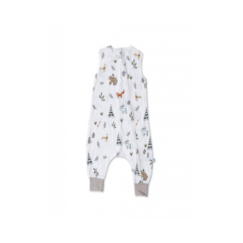 Little Unicorn - Cotton Muslin Sleep Romper - Forest Friends - Wear year round as lounge wear, alone or with layers Featured in our signature, hand-painted prints Made with 2 layers of premium, 100% cotton muslin Wide leg fits loose for comfort and functionality over diapers Cuffed “jogger-style” leg allows for bare-feet, socks or shoes; push up or down for styling Provides maximum airflow while keeping baby comfortable year round Two-way zipper for easy diaper changes or potty breaks Gets softer with each wash 1.1 TOG Please note that slight variations in the richness and depth of color in our prints may occur due to the nature of our manufacturing process. Medium: 6-12 months; 7 - 11 Kg; 66 - 76 cm Large: 12-18 months; 9 - 12.7 Kg; 71 - 81 cm XLarge: 18-24 months; 12 - 13.6 Kg ; 76 - 89 cm