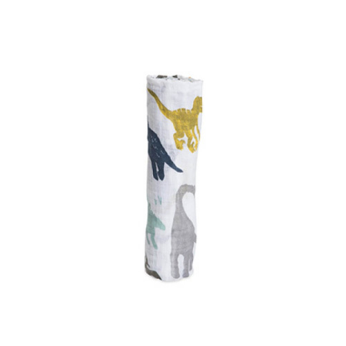 Little Unicorn - Cotton Muslin Single Swaddle - Dino Friends