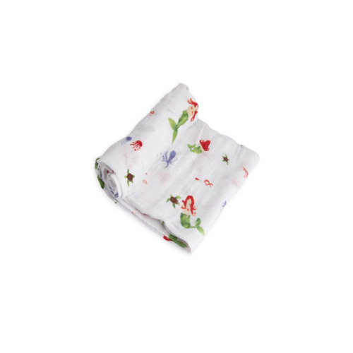 Little Unicorn - Cotton Muslin Single Swaddle - Mermaid - Featuring hand-painted prints, this versatile swaddle is an everyday essential. Crafted in lightweight and breathable cotton muslin, ideal for swaddling, nursing, cuddling and more. 100% cotton muslin One 47