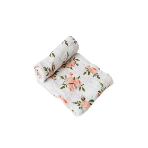 Little Unicorn - Cotton Muslin Single Swaddle - Watercolor Roses - Featuring hand-painted prints, this versatile swaddle is an everyday essential. Crafted in lightweight and breathable cotton muslin, ideal for swaddling, nursing, cuddling and more. 100% cotton muslin One 47