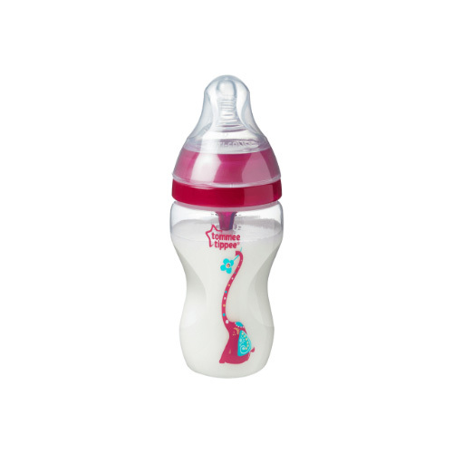 Tommee Tippee Advanced Anti-Colic Feeding Bottle, 260ml x1 - Pink - The unique anti-colic venting system on our Advanced Anti-Colic bottle draws air away from milk, meaning 80