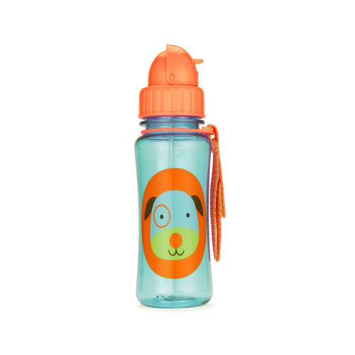 Skip Hop Zoo Straw Bottle - Dog - Features: - Straw flips down to seal closed and stay clean - Handy grab-strap attaches to anything - Extra straw included - Dishwasher-safe - Holds 35 mL Specifications: - Usage: from 12 months - Product dimensions: 7 x 18 cm