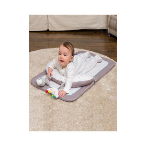 Clevamama - ClevaFoam Newborn Tummy Time Mat ( 0-6 months) - Our Newborn Tummy Time Mat gives advanced support for your newborn baby during tummy time. It is designed to make tummy time more comfortable and enjoyable for your baby by supporting and contouring to the natural shape of your baby's little body. Placing your baby on their tummy, while awake and supervised, is a great way of helping your baby develop strong neck and shoulder muscles, build motor skills, and reach early achievement milestones including rolling over, sitting up and crawling. Our Newborn Tummy Time Mat is made with ClevaFoam® and is scientifically proven to reduce pressure on the back of your baby’s head by 50% and to increase support by 80% (Trinity College, University of Dublin, Ireland). With its open cell structure it is 100% breathable, has significantly reduced heat retention and is remarkably lightweight. For your baby’s comfort and safety, it is hypoallergenic, pH balanced, toxin and formaldehyde free. Suitable for babies with asthma and allergies. After tummy time is over they can rest on their back while you rest in the knowledge that ClevaFoam® is helping to protect the round shape of your baby’s soft head and prevent Flat Head Syndrome (Plagiocephaly). Newborn Tummy Time Mat helps with your baby's development: Is designed especially for newborn babies, it contours and supports their little bodies Helps promote the early achievement of developmental milestones Makes tummy time easier for you & your baby Supports your baby's soft round head when baby is resting on their back NOTE: Newborn Tummy Time mat toys not included.