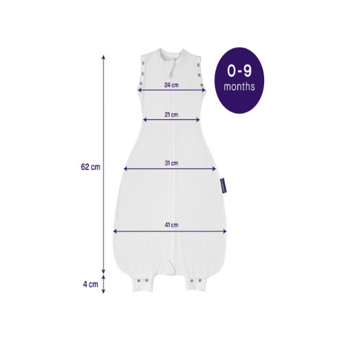 Clevamama - 3 in 1 Nite Nite Romper - Soft Grey ( 0-9 months)