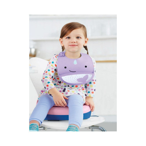 Skip Hop - Zoo Fold & Go Silicone Bib - Narwhal