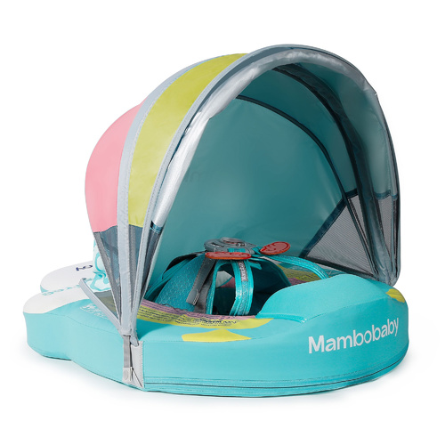 Babies Moments - Mambo Baby Rainbow Chest float  - ( 3 months - 2 years ) - Mambo Baby float - Air Free , No leakage - Comes with Canopy to protect from Sun heat & UV light. It also comes with Tail for more balance , prevents flipping and can be used as leg rest to keep baby in sleeping position when needed, protection 360 degrees. Has safety belt , used in two methods ( Back & front ). Canopy & tail are detachable.
Made out of pear-foam material ( Patented ) and water proof cover. Best used from 3 months up to 2 years.