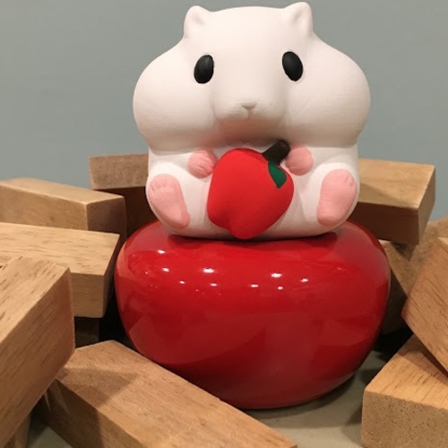 Mini Hamster Ceramic Diffuser- Red Apple