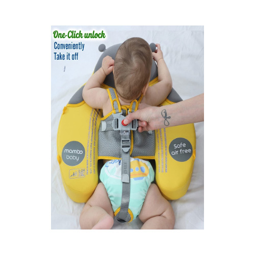 Mambo Baby Chest Float Canopy & tail - water proof- Beetle ( 3 months - 2 yrs) - yellow