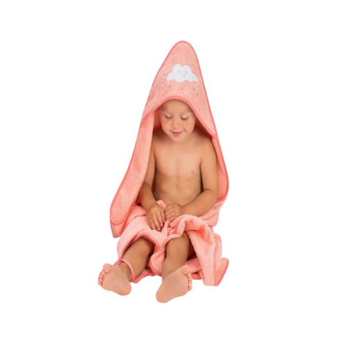 Clevamama - Cotton Apron Baby Bath Towel - Coral