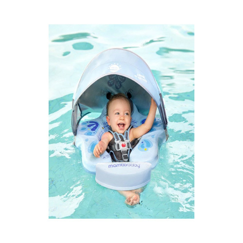 Mambo Baby Chest Float with Canopy & Tail - Butterfly ( 3 months - 2 yrs) - Blue