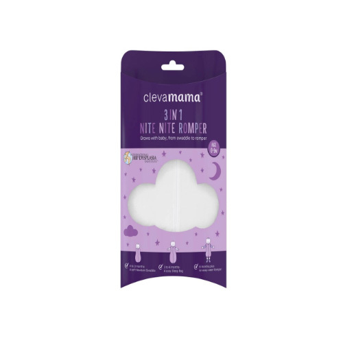 Clevamama - 3 in 1 Nite Nite Romper - White ( 0-9 months)