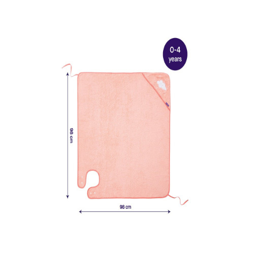 Clevamama - Cotton Apron Baby Bath Towel - Coral