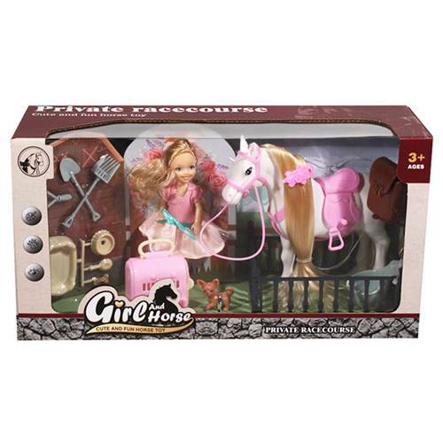 Girl and Horse/686-821 - Mini doll with horse and its accessories Age : +3 years