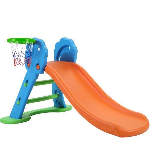 Basketball slide-ZK02401 - 3in-1 Toddler Slide, Folding Slide with  Basketball  & Ladder, Slipping Slide Climber Playset for Indoor 171 Playground  130*100*70CM