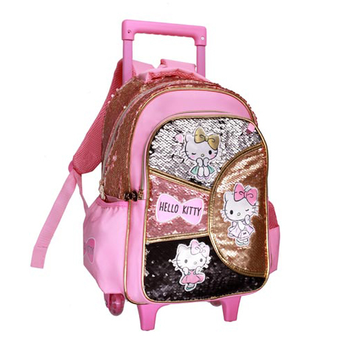 School bag - Hello kitty trolly School bag Comfotable to carry Easy to use Size- 17 inch