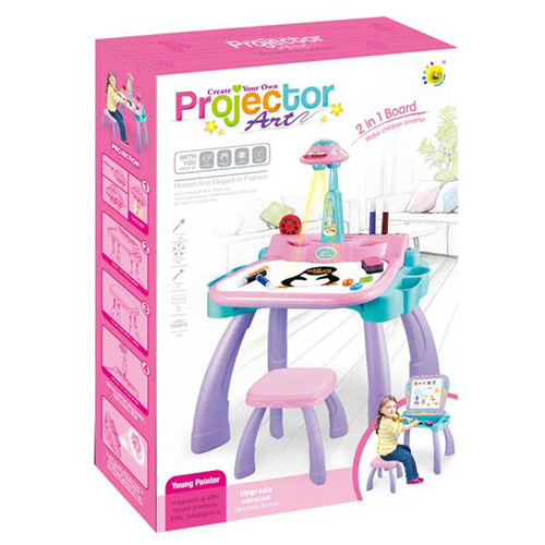 Drawing-board/22088-22A - Kids Learning Painting Game Coloring Projector With Table  Age:: 6 +