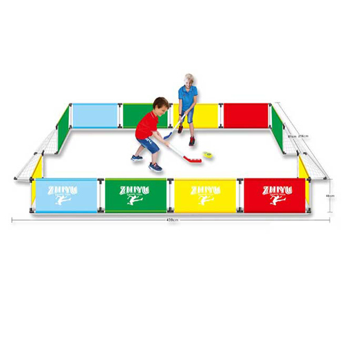 ZY622/Multi-Purpose Stadium - 2 in 1 Football and Hockey Stadium Set Includes 2 hockey sticks , football  and other accessories Size : 430 x 256 x x 81 x 48cm For children above +6 years