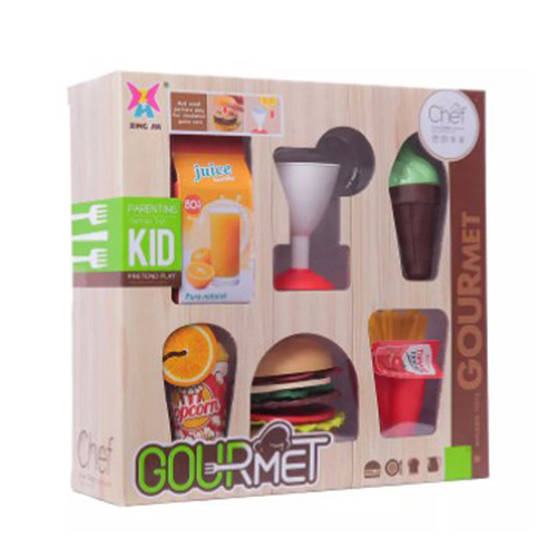 xj373/Chef Gourmet - Role play set 6 pcs of mini junk food Age : +3 years