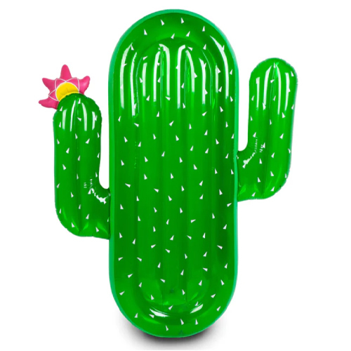 QS02/CACTUS FLOAT - This large green float is perfect for spending hours in the pool and soaking up the sunshine. Bright green with pink flower made of PVC - 136 x 174 x 18 cm Suitable for ages 12 and up ....