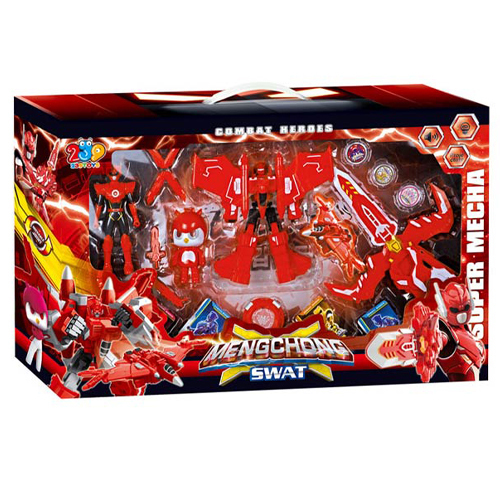 714b/Combat Heros Set - With LED lights and Sounds!! Create different shapes of each character Includes flying dart , exquisite card and more! Age : +3 years