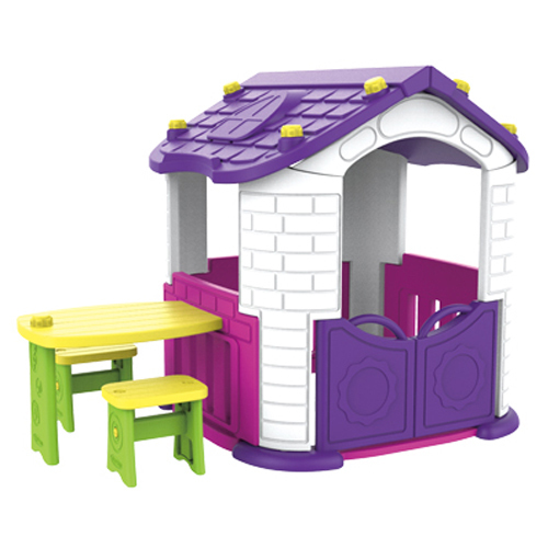 Playhouse/CHD-804P - Easy assembly and good durability by using FLOWER NUT. Made of high-quality safe plastic with UV protection. It has wide doors that open to both sides that you can assemble at the desired place.