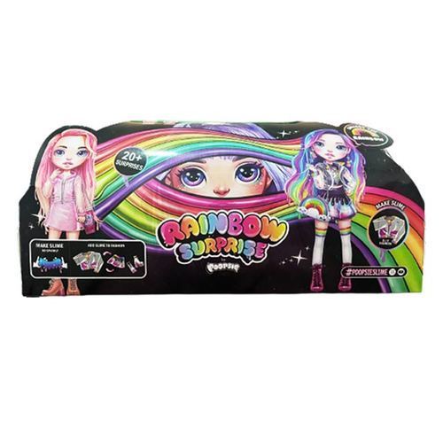 1215/Poopsie Rainbow Surprise - Rainbow Surprise Dolls  With  lights Poopsie Rainbow Surprise 14-inch Doll with 20 Surprises plus Rainbow Dream or Pink Goblin Each beautiful doll has stunning brushable hair, beautiful fashions and accessories. Collect all 4 rainbow surprise dolls