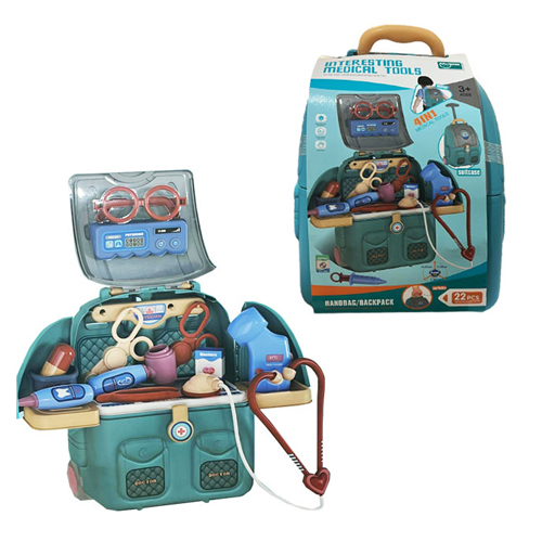 Medical Tool Suitcase / 688-121A - 4 in 1 Handbag-suitcase-backpack-tool set 38 x 38 x 23cm 22pcs Age: +3 years