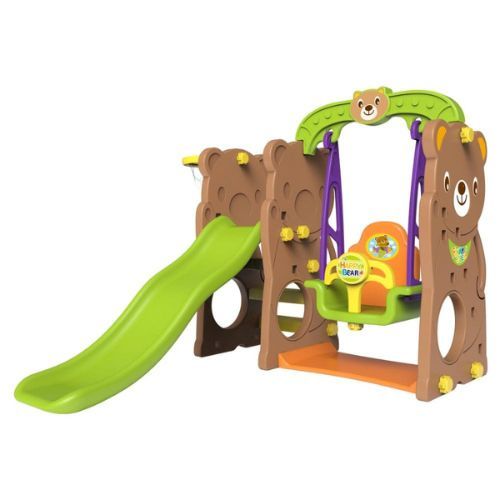 BABY SLIDE AND SWING/CHD-162B - BEAR SLIDE WITH SWING BROWN FOR 3+ AGES SIZE: 160 X 163 X 163126