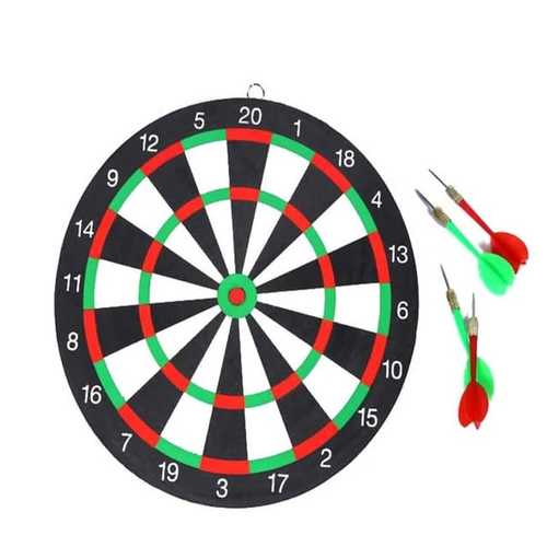 DART BOARD-VS1981 - BOARDSIZE: 12' INCLUDES 4 REAL STEEL TIP DARTS 2 SIDES, 2 DIFFERENT GAMES FOR 14+ AGES